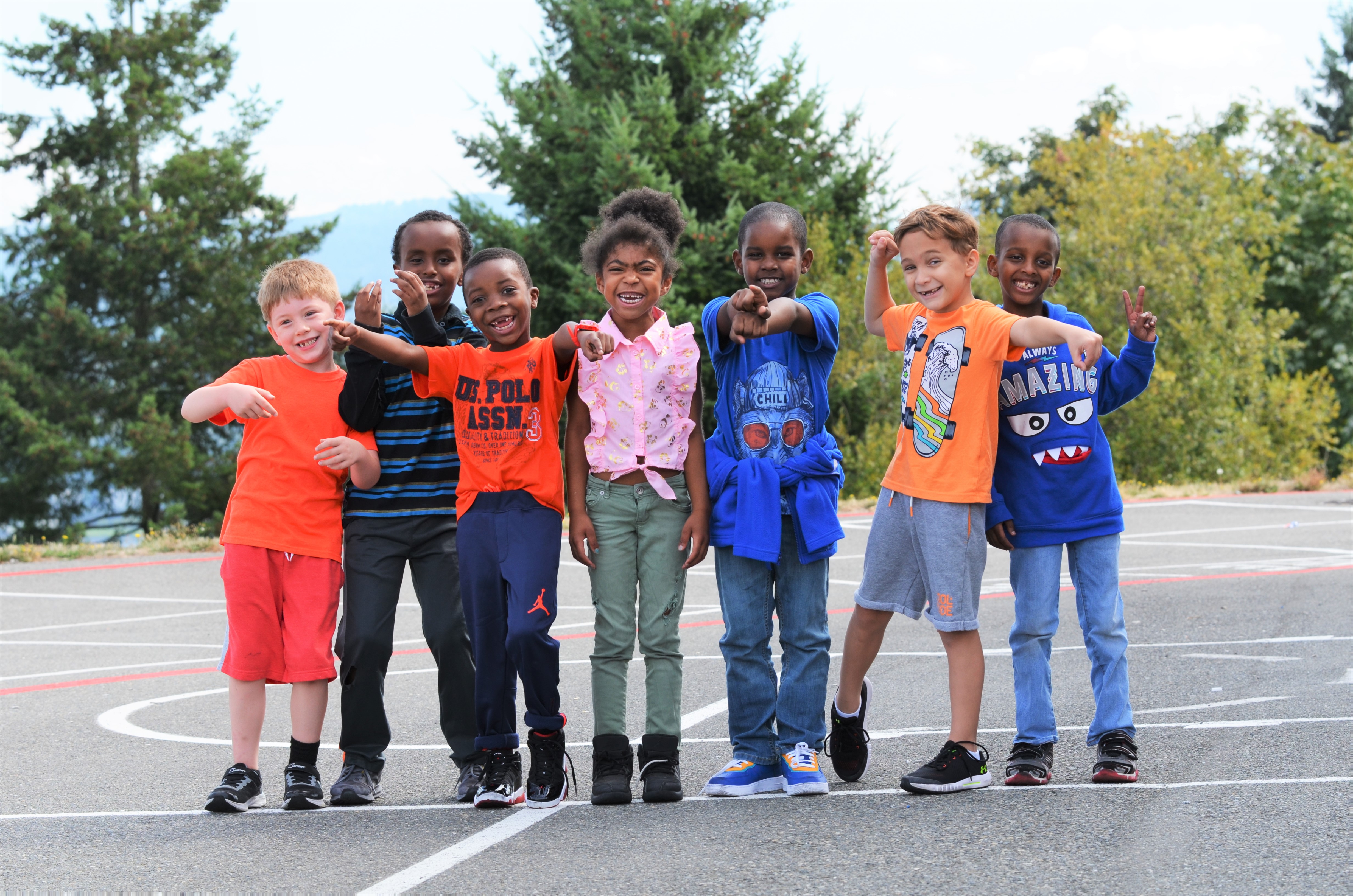 Students at Lakeridge elementary school playground