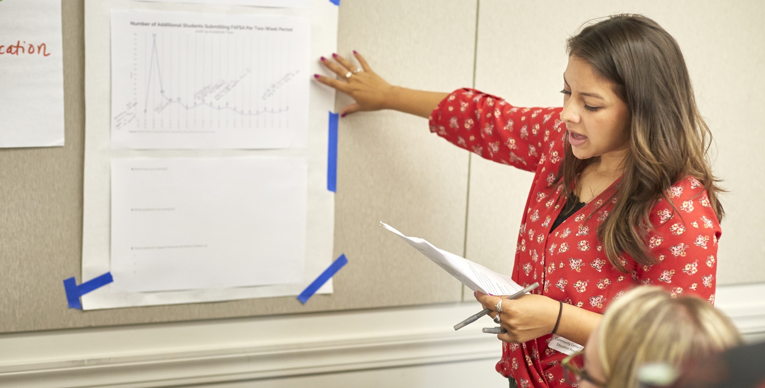 Educators examine data during a College and Career Leadership Institute workshop.