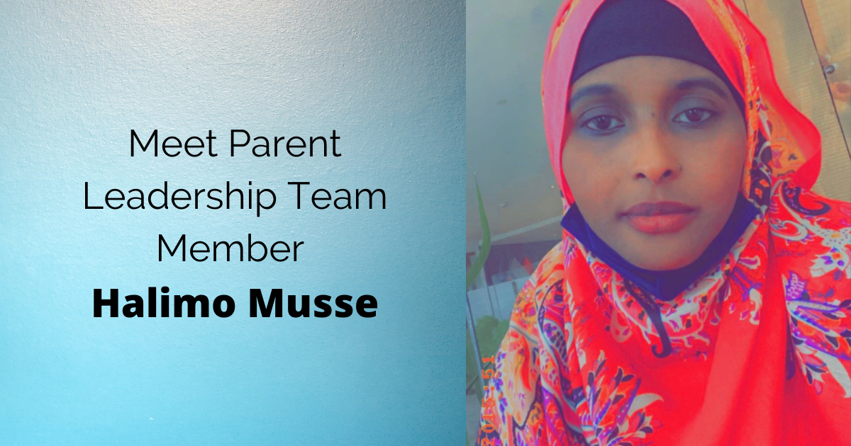 Photo card of parent leader Halimo Musse